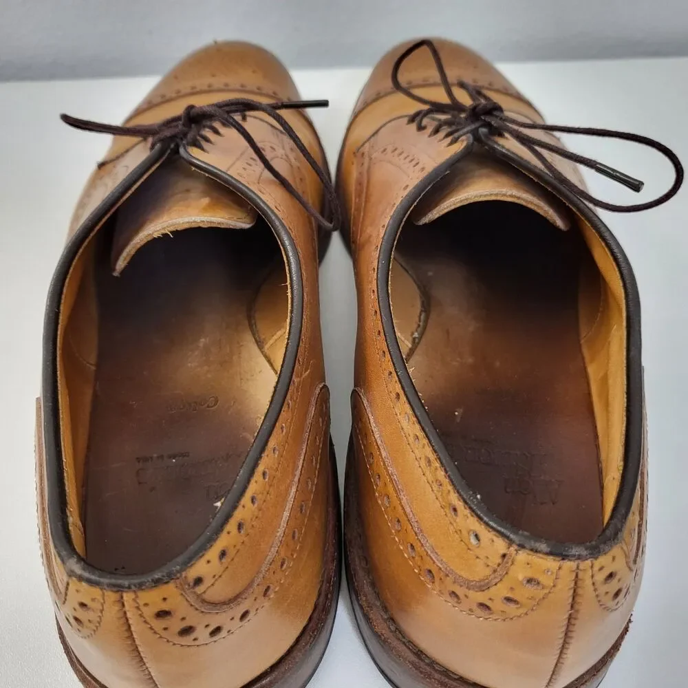 ALLEN EDMONDS Colton Dress Shoes Men 11 Brown Tan Leather Captoe Brogue Oxford